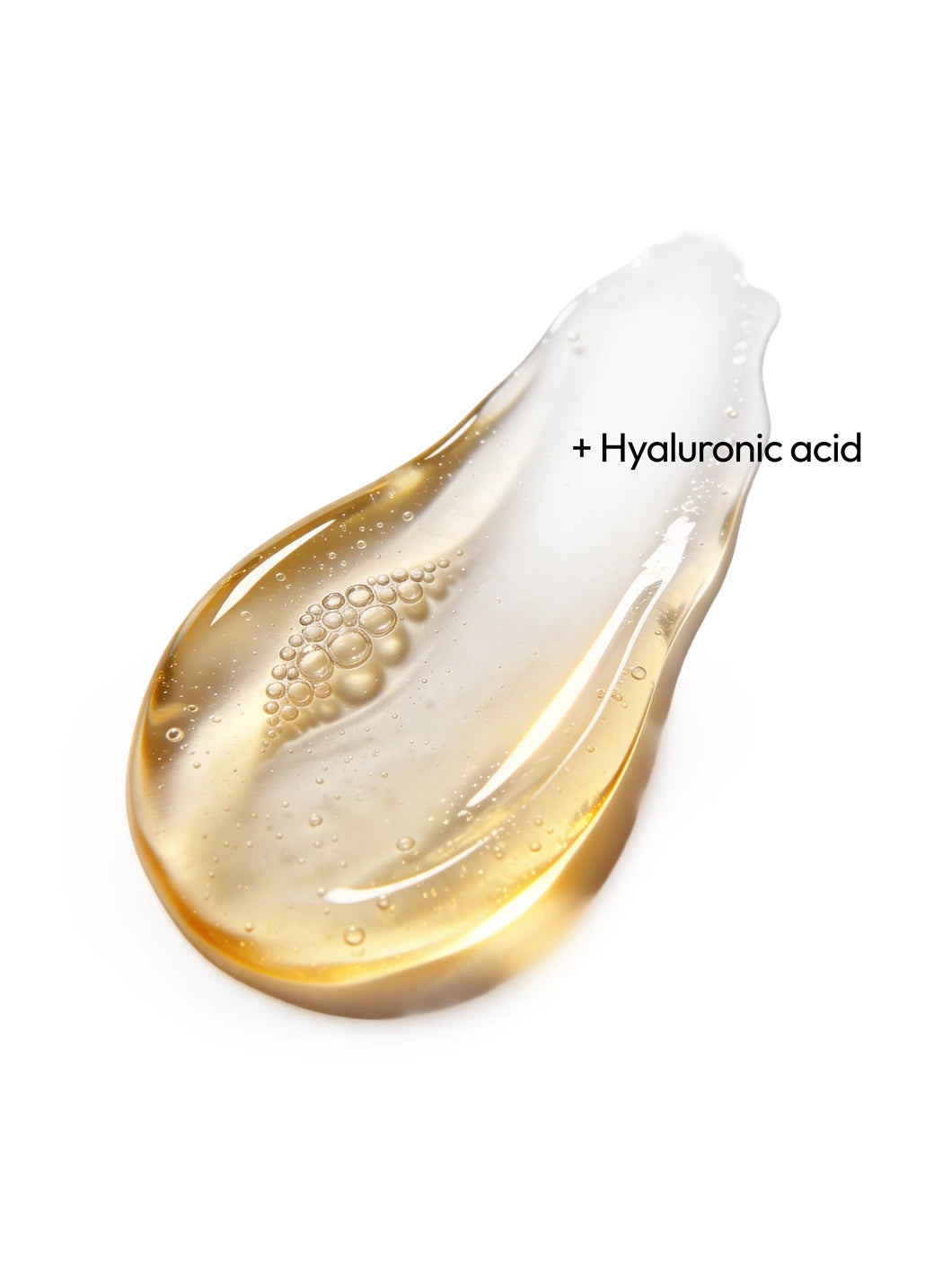 Top view of hyaluronic acid in a lightweight fluid texture, illustrating oil-free hydration and moisture-binding properties in Yelf Spot Off Zero-Oil Hyaluron Gel